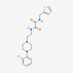 molecular formula C19H23FN4O2S B2359011 N1-(2-(4-(2-フルオロフェニル)ピペラジン-1-イル)エチル)-N2-(チオフェン-2-イルメチル)オキサラミド CAS No. 1049375-40-7