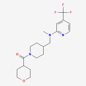 molecular formula C19H26F3N3O2 B2359017 [4-[[Methyl-[4-(trifluoromethyl)pyridin-2-yl]amino]methyl]piperidin-1-yl]-(oxan-4-yl)methanone CAS No. 2415456-04-9