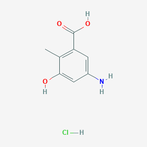 molecular formula C8H10ClNO3 B2359019 5-氨基-3-羟基-2-甲基苯甲酸盐酸盐 CAS No. 2172096-23-8
