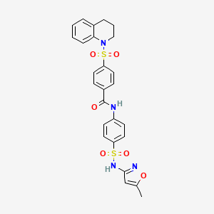 4-((3,4-dihydroquinolin-1(2H)-yl)sulfonyl)-N-(4-(N-(5-methylisoxazol-3-yl)sulfamoyl)phenyl)benzamide