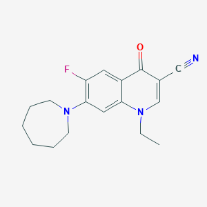 molecular formula C18H20FN3O B2359041 7-(Azepan-1-yl)-1-ethyl-6-fluoro-4-oxoquinoline-3-carbonitrile CAS No. 1359864-66-6