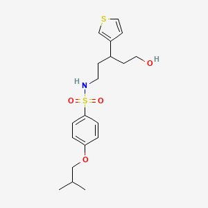 molecular formula C19H27NO4S2 B2359043 N-(5-hydroxy-3-(thiophen-3-yl)pentyl)-4-isobutoxybenzenesulfonamide CAS No. 2034243-35-9