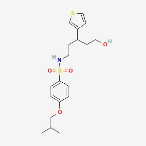 molecular formula C19H27NO4S2 B2359043 N-(5-羟基-3-(噻吩-3-基)戊基)-4-异丁氧基苯磺酰胺 CAS No. 2034243-35-9