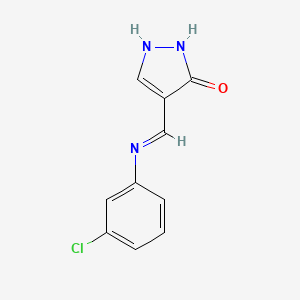 molecular formula C10H8ClN3O B2359044 4-[(3-chloroanilino)methylene]-2,4-dihydro-3H-pyrazol-3-one CAS No. 338777-75-6