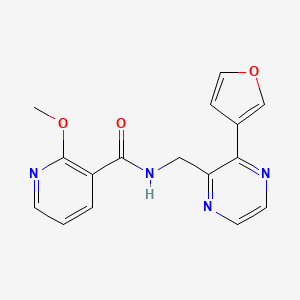 molecular formula C16H14N4O3 B2359045 N-((3-(furan-3-yl)pyrazin-2-yl)methyl)-2-methoxynicotinamide CAS No. 2034315-91-6