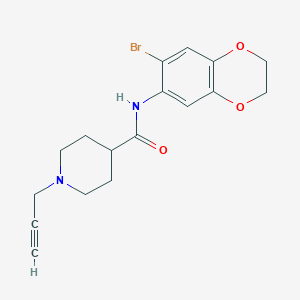 N-(7-bromo-2,3-dihydro-1,4-benzodioxin-6-yl)-1-(prop-2-yn-1-yl)piperidine-4-carboxamide