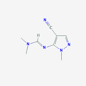 molecular formula C8H11N5 B2359049 N'-(4-cyano-2-methylpyrazol-3-yl)-N,N-dimethylmethanimidamide CAS No. 78972-87-9