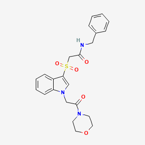 N-benzyl-2-((1-(2-morpholino-2-oxoethyl)-1H-indol-3-yl)sulfonyl)acetamide