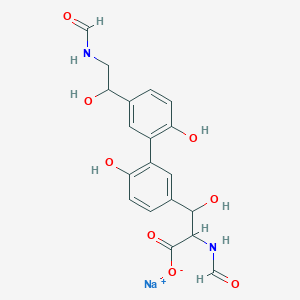 (1,1'-Biphenyl)-3-propanoic acid, alpha-(formylamino)-5'-(2-(formylamino)-1-hydroxyethyl)-beta,2',6-trihydroxy-, monosodium salt