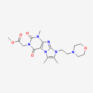 methyl 2-(1,6,7-trimethyl-8-(2-morpholinoethyl)-2,4-dioxo-1H-imidazo[2,1-f]purin-3(2H,4H,8H)-yl)acetate