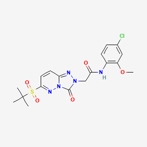 molecular formula C18H20ClN5O5S B2359072 2-(6-Tert-butylsulfonyl-3-oxo-[1,2,4]triazolo[4,3-b]pyridazin-2-yl)-N-(4-chloro-2-methoxyphenyl)acetamide CAS No. 2320685-13-8