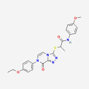 2-[[7-(4-ethoxyphenyl)-8-oxo-[1,2,4]triazolo[4,3-a]pyrazin-3-yl]sulfanyl]-N-(4-methoxyphenyl)propanamide