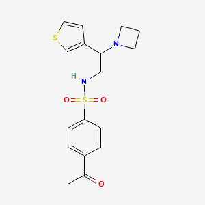 4-acetyl-N-(2-(azetidin-1-yl)-2-(thiophen-3-yl)ethyl)benzenesulfonamide