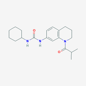 molecular formula C20H29N3O2 B2359090 1-Cyclohexyl-3-(1-isobutyryl-1,2,3,4-tetrahydroquinolin-7-yl)urea CAS No. 1203309-80-1