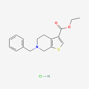 molecular formula C17H20ClNO2S B2359091 ethyl 6-benzyl-4H,5H,6H,7H-thieno[2,3-c]pyridine-3-carboxylate hydrochloride CAS No. 2310145-80-1