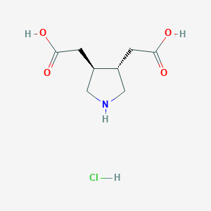 molecular formula C8H14ClNO4 B2359092 2-[(3S,4S)-4-(Carboxymethyl)pyrrolidin-3-yl]acetic acid;hydrochloride CAS No. 2361608-76-4