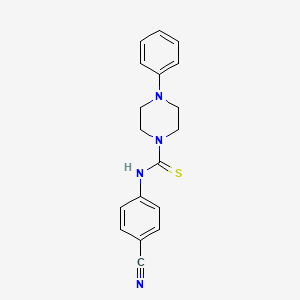 molecular formula C18H18N4S B2359094 N-(4-cyanophenyl)-4-phenylpiperazine-1-carbothioamide CAS No. 497060-98-7