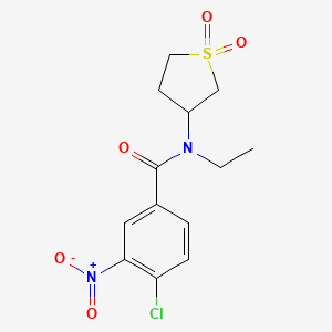 molecular formula C13H15ClN2O5S B2359096 4-chloro-N-(1,1-dioxidotetrahydrothiophen-3-yl)-N-ethyl-3-nitrobenzamide CAS No. 898425-62-2