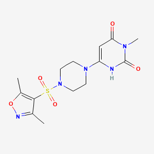 6-[4-[(3,5-Dimethyl-1,2-oxazol-4-yl)sulfonyl]piperazin-1-yl]-3-methyl-1H-pyrimidine-2,4-dione