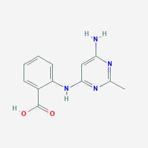 molecular formula C12H12N4O2 B2359100 2-[(6-氨基-2-甲基嘧啶-4-基)氨基]苯甲酸 CAS No. 1219545-58-0