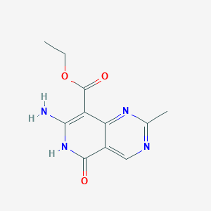 molecular formula C11H12N4O3 B2359103 Ethyl 7-amino-2-methyl-5-oxo-5,6-dihydropyrido[4,3-d]pyrimidine-8-carboxylate CAS No. 924861-65-4