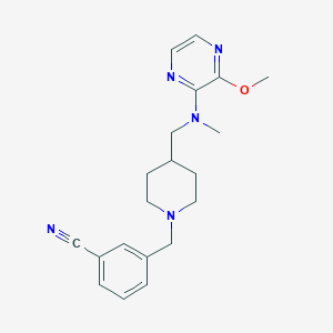 3-[[4-[[(3-Methoxypyrazin-2-yl)-methylamino]methyl]piperidin-1-yl]methyl]benzonitrile