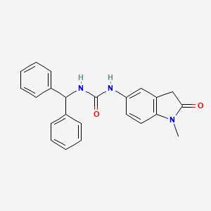 molecular formula C23H21N3O2 B2359111 1-Benzhydryl-3-(1-methyl-2-oxoindolin-5-yl)urea CAS No. 1171608-45-9