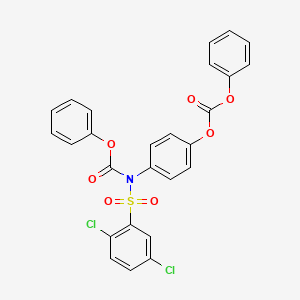 molecular formula C26H17Cl2NO7S B2359116 苯基(2,5-二氯苯基)磺酰基(4-((苯氧羰基)氧基)苯基)氨基甲酸酯 CAS No. 448197-52-2