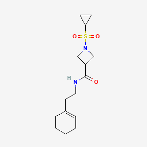 molecular formula C15H24N2O3S B2359129 N-(2-(cyclohex-1-en-1-yl)ethyl)-1-(cyclopropylsulfonyl)azetidine-3-carboxamide CAS No. 1428379-27-4