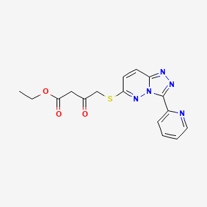 Ethyl 3-oxo-4-[(3-pyridin-2-yl-[1,2,4]triazolo[4,3-b]pyridazin-6-yl)sulfanyl]butanoate