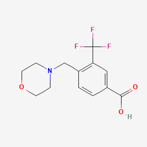 molecular formula C13H14F3NO3 B2359138 4-(Morpholinomethyl)-3-(trifluoromethyl)benzoic acid CAS No. 934020-34-5