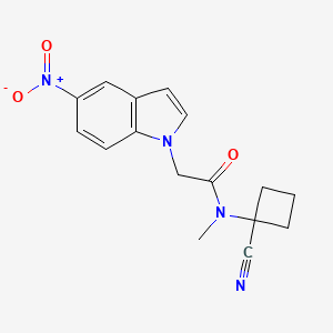 molecular formula C16H16N4O3 B2359143 N-(1-cyanocyclobutyl)-N-methyl-2-(5-nitro-1H-indol-1-yl)acetamide CAS No. 1280822-16-3