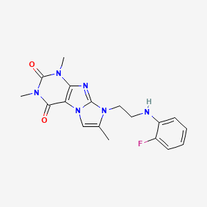 8-(2-((2-fluorophenyl)amino)ethyl)-1,3,7-trimethyl-1H-imidazo[2,1-f]purine-2,4(3H,8H)-dione