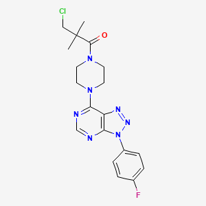 3-chloro-1-(4-(3-(4-fluorophenyl)-3H-[1,2,3]triazolo[4,5-d]pyrimidin-7-yl)piperazin-1-yl)-2,2-dimethylpropan-1-one