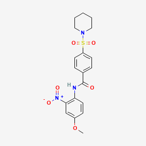 molecular formula C19H21N3O6S B2359157 N-(4-甲氧基-2-硝基苯基)-4-(哌啶-1-磺酰基)苯甲酰胺 CAS No. 392236-27-0