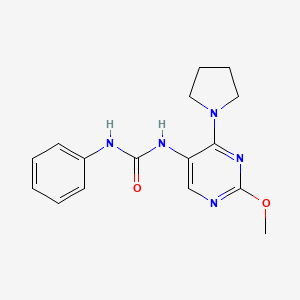 molecular formula C16H19N5O2 B2359166 1-(2-Methoxy-4-(pyrrolidin-1-yl)pyrimidin-5-yl)-3-phenylurea CAS No. 1797668-99-5