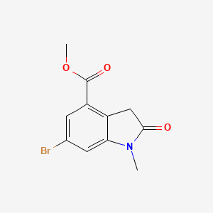 molecular formula C11H10BrNO3 B2359172 Methyl 6-bromo-1-methyl-2-oxo-2,3-dihydro-1H-indole-4-carboxylate CAS No. 1818847-70-9