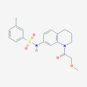 molecular formula C19H22N2O4S B2359179 N-(1-(2-méthoxyacétyl)-1,2,3,4-tétrahydroquinolin-7-yl)-3-méthylbenzènesulfonamide CAS No. 1171632-45-3