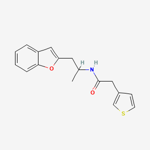 molecular formula C17H17NO2S B2359183 N-(1-(苯并呋喃-2-基)丙-2-基)-2-(噻吩-3-基)乙酰胺 CAS No. 2034222-34-7