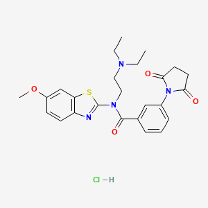 molecular formula C25H29ClN4O4S B2359184 N-(2-(diethylamino)ethyl)-3-(2,5-dioxopyrrolidin-1-yl)-N-(6-methoxybenzo[d]thiazol-2-yl)benzamide hydrochloride CAS No. 1329897-56-4