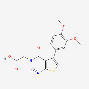 molecular formula C16H14N2O5S B2359185 [5-(3,4-dimethoxyphenyl)-4-oxothieno[2,3-d]pyrimidin-3(4H)-yl]acetic acid CAS No. 439140-53-1