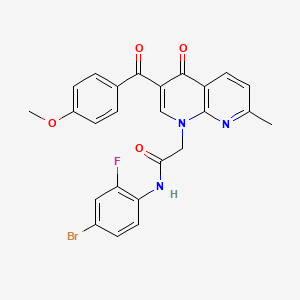 N-(4-bromo-2-fluorophenyl)-2-(3-(4-methoxybenzoyl)-7-methyl-4-oxo-1,8-naphthyridin-1(4H)-yl)acetamide