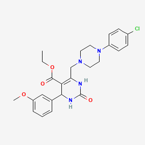 Ethyl 6-{[4-(4-chlorophenyl)piperazin-1-yl]methyl}-4-(3-methoxyphenyl)-2-oxo-1,2,3,4-tetrahydropyrimidine-5-carboxylate