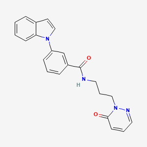 3-(1H-indol-1-yl)-N-(3-(6-oxopyridazin-1(6H)-yl)propyl)benzamide