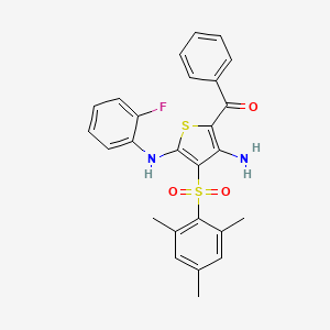 (3-Amino-5-((2-fluorophenyl)amino)-4-(mesitylsulfonyl)thiophen-2-yl)(phenyl)methanone