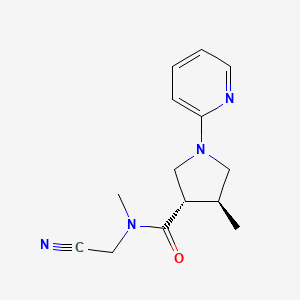 molecular formula C14H18N4O B2359223 (3S,4S)-N-(Cyanomethyl)-N,4-dimethyl-1-pyridin-2-ylpyrrolidine-3-carboxamide CAS No. 2223356-76-9