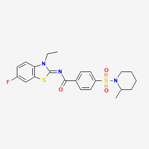(E)-N-(3-ethyl-6-fluorobenzo[d]thiazol-2(3H)-ylidene)-4-((2-methylpiperidin-1-yl)sulfonyl)benzamide