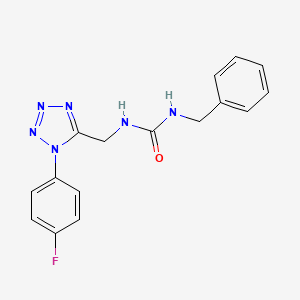 molecular formula C16H15FN6O B2359231 1-苄基-3-((1-(4-氟苯基)-1H-四唑-5-基)甲基)脲 CAS No. 897624-15-6