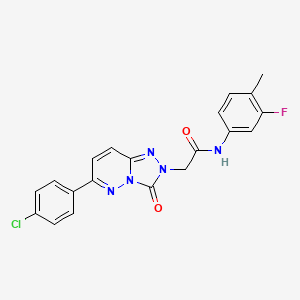 molecular formula C20H15ClFN5O2 B2359234 2-[6-(4-chlorophenyl)-3-oxo-[1,2,4]triazolo[4,3-b]pyridazin-2-yl]-N-(3-fluoro-4-methylphenyl)acetamide CAS No. 1251589-53-3