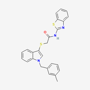 N-(benzo[d]thiazol-2-yl)-2-((1-(3-methylbenzyl)-1H-indol-3-yl)thio)acetamide